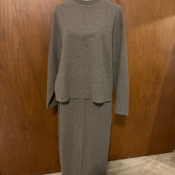 ZARA Brown Soft Sweater Midi Skirt Sweater Set - Picture 4 of 12